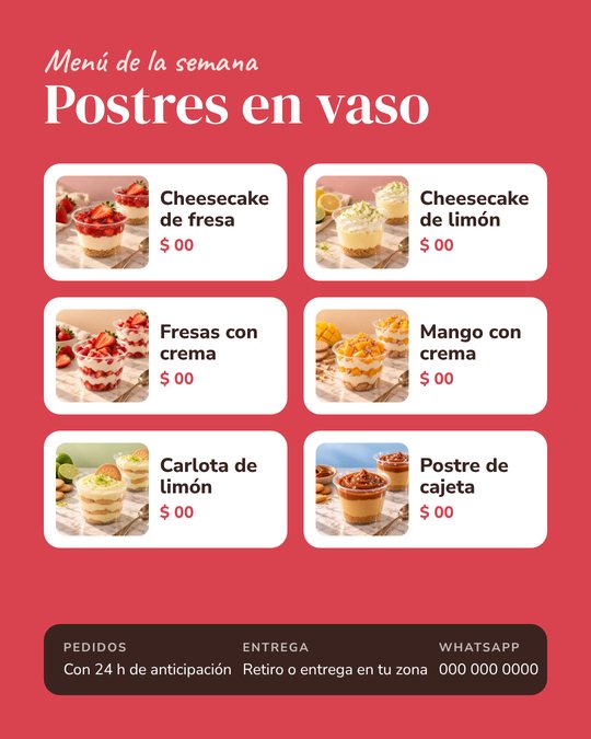 Menú editable modelo 2