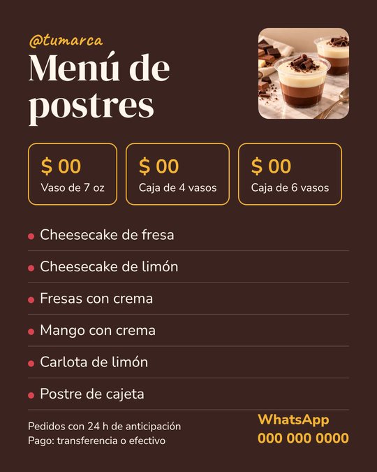 Modelo de menú 3