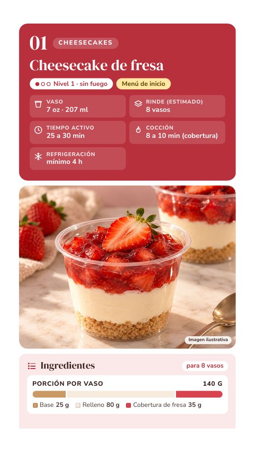 Ficha de receta en el celular