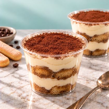 Tiramisú en vaso sin huevo crudo